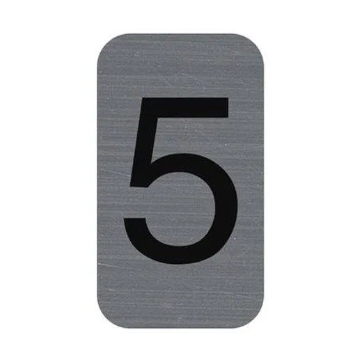 Informačná tabuľka, samolepiaca, 2,5x4,4 cm, hliníkový vzhľad, EXACOMPTA, č. 5