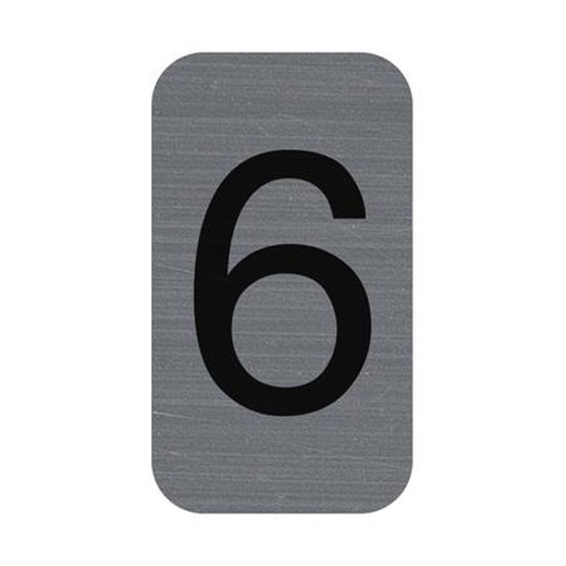 Informačná tabuľka, samolepiaca, 2,5x4,4 cm, hliníkový vzhľad, EXACOMPTA, č. 6