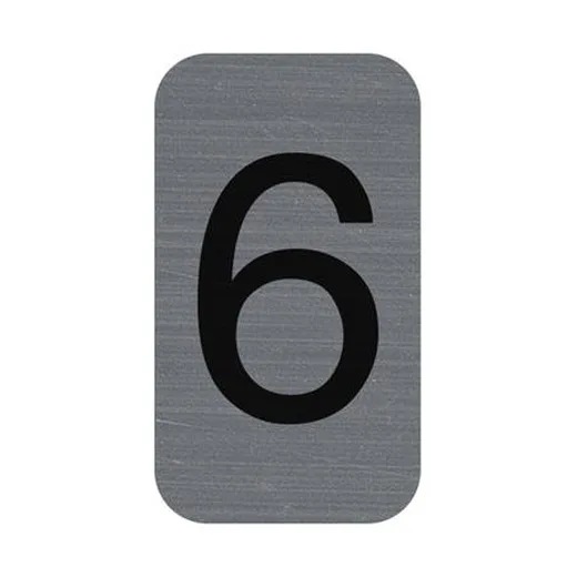 Informačná tabuľka, samolepiaca, 2,5x4,4 cm, hliníkový vzhľad, EXACOMPTA, č. 6