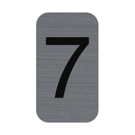 Informačná tabuľka, samolepiaca, 2,5x4,4 cm, hliníkový vzhľad, EXACOMPTA, č. 7