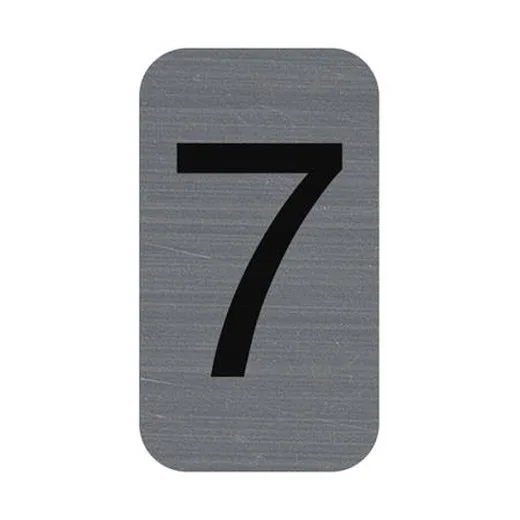 Informačná tabuľka, samolepiaca, 2,5x4,4 cm, hliníkový vzhľad, EXACOMPTA, č. 7