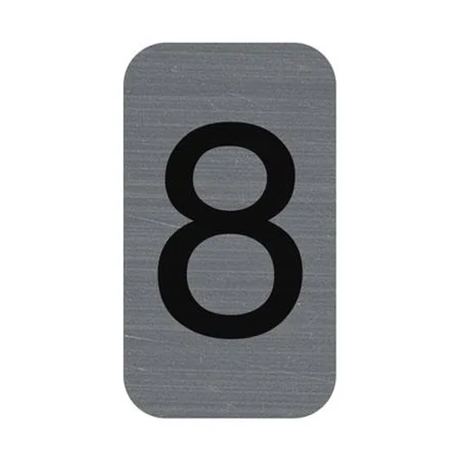 Informačná tabuľka, samolepiaca, 2,5x4,4 cm, hliníkový vzhľad, EXACOMPTA, č. 8