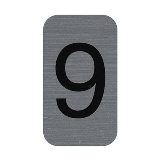 Informačná tabuľka, samolepiaca, 2,5x4,4 cm, hliníkový vzhľad, EXACOMPTA, č. 9