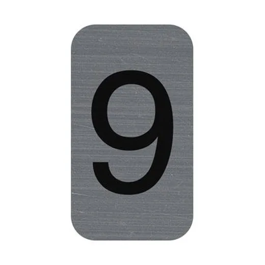 Informačná tabuľka, samolepiaca, 2,5x4,4 cm, hliníkový vzhľad, EXACOMPTA, č. 9