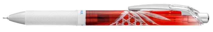 Gélové pero, 0,25 mm, stláčací mechanizmus, PENTEL "EnerGel BLN75 Kiriko, Rokkaku Kagome", modré