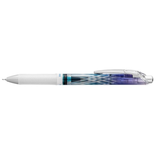 Gélové pero, 0,25 mm, stláčací mechanizmus, PENTEL "EnerGel BLN75 Kiriko, Lattice", modré
