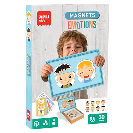 Magnetická súprava zručností, 30 ks, APLI Kids "Magnets", emócie