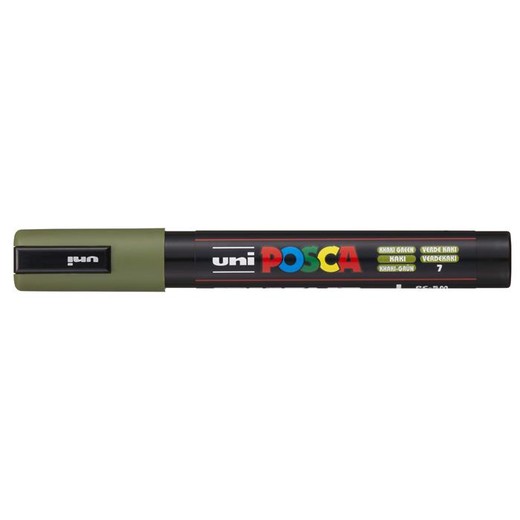 Dekoračný popisovač, 1,8-2,5 mm, UNI "Posca PC-5M", khaki