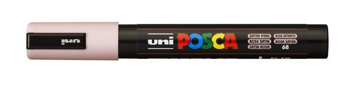 Dekoračný popisovač, 1,8-2,5 mm, UNI "Posca PC-5M", saténovo ružový