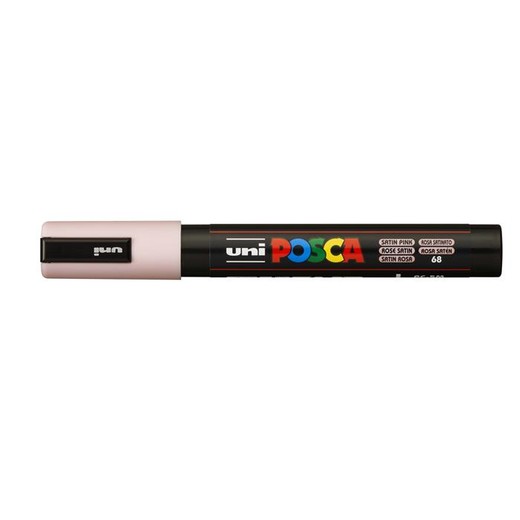 Dekoračný popisovač, 1,8-2,5 mm, UNI "Posca PC-5M", saténovo ružový