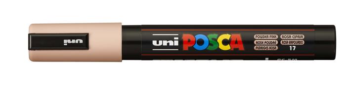 Dekoračný popisovač, 1,8-2,5 mm, UNI "Posca PC-5M", pudrovo ružový