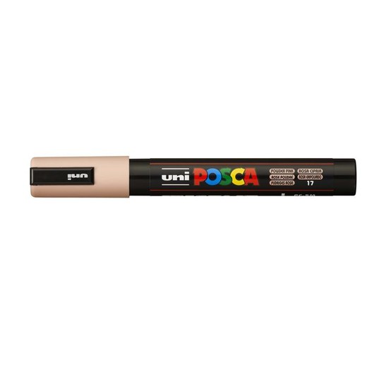 Dekoračný popisovač, 1,8-2,5 mm, UNI "Posca PC-5M", pudrovo ružový