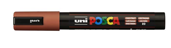 Dekoračný popisovač, 1,8-2,5 mm, UNI "Posca PC-5M", gaštanovo hnedý