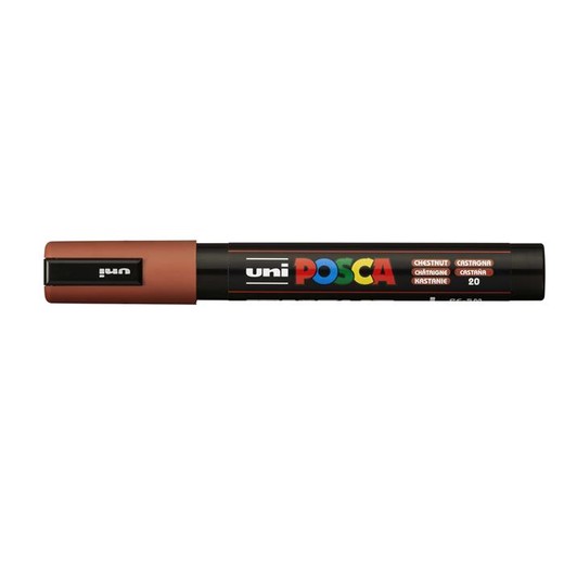 Dekoračný popisovač, 1,8-2,5 mm, UNI "Posca PC-5M", gaštanovo hnedý