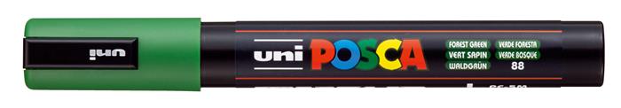 Dekoračný popisovač, 1,8-2,5 mm, UNI "Posca PC-5M", lesný zelený