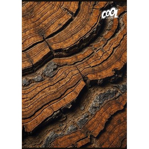 Zošit, A4, štvorčkový, 80 listov, COOL BY VICTORIA "Wood & Rock"