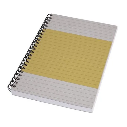 Špirálový zošit, A5, linajkový, 80 lap, mäkká obálka, SIGEL "Quicknote", žltý-sivý