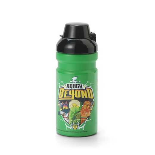 Fľaša, 390 ml, LEGO "Ninjago", zelená-čierna, vzorovaná