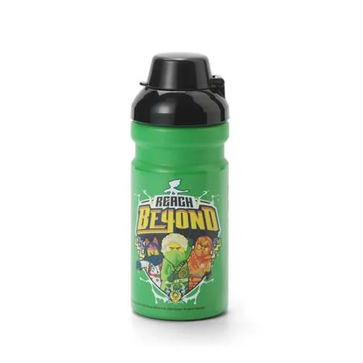 Fľaša, 390 ml, LEGO "Ninjago", zelená-čierna, vzorovaná