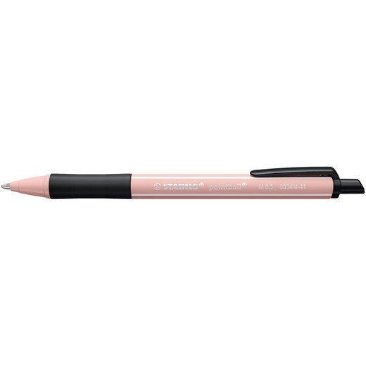 Guľôčkové pero, 0,5 mm, stláčací mechanizmus, farba tela: blush, STABILO "Pointball Wildflowers", modré