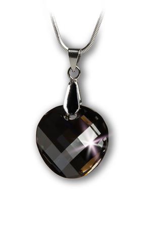 Retiazka, okrúhly tvar, s príveskom Black Diamond SWAROVSKI®, 18mm ART CRYSTELLA®