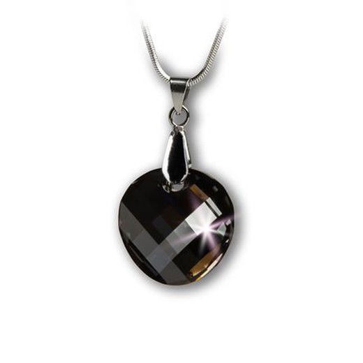 Retiazka, okrúhly tvar, s príveskom Black Diamond SWAROVSKI®, 18mm ART CRYSTELLA®