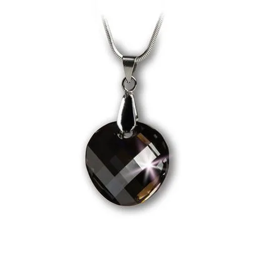 Retiazka, okrúhly tvar, s príveskom Black Diamond SWAROVSKI®, 18mm ART CRYSTELLA®