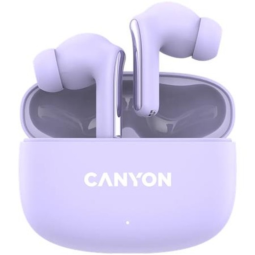 Slúchadlá, TWS bezdrôtové, Bluetooth 5.4, CANYON "OnGo 9", fialové