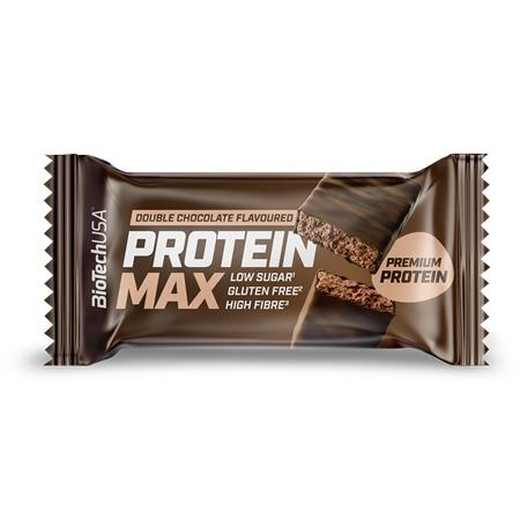 Proteínová tyčinka, bezlepková, 45 g, BIOTECH USA "Protein Max", dvojitá čokoláda