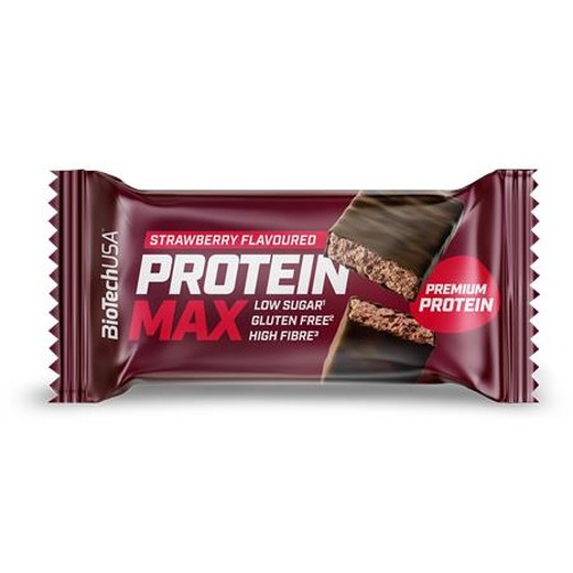 Proteínová tyčinka, bezlepková, 45 g, BIOTECH USA "Protein Max", jahoda