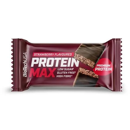 Proteínová tyčinka, bezlepková, 45 g, BIOTECH USA "Protein Max", jahoda