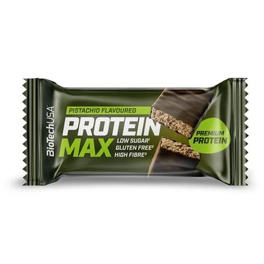 Proteínová tyčinka, bezlepková, 45 g, BIOTECH USA "Protein Max", pistácia