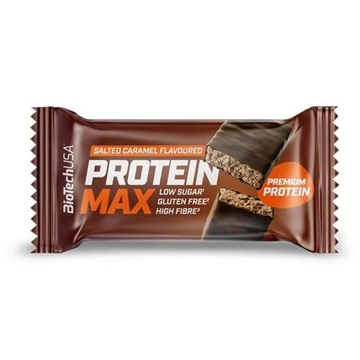 Proteínová tyčinka, bezlepková, 45 g, BIOTECH USA "Protein Max", slaný karamel