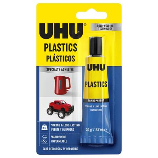 Univerzálne lepidlo, 30 g, UHU "Plastic"