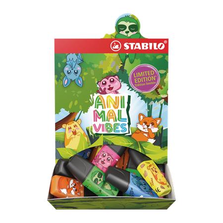 Zvýrazňovač, displej, 2-5 mm, STABILO "Boss Mini Animal Vibes", mix