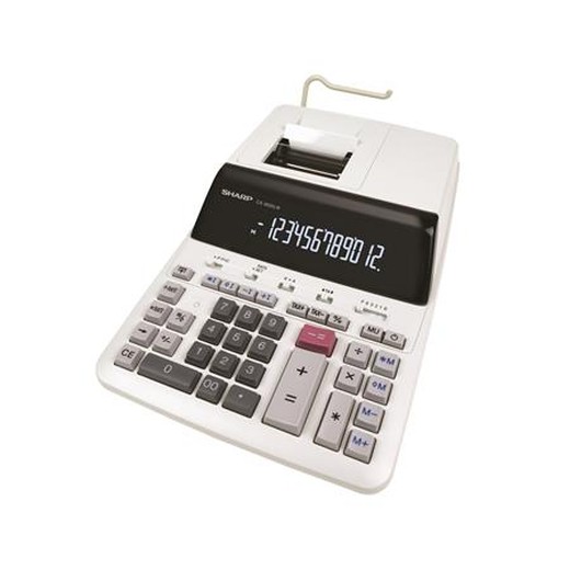 Kalkulačka, s tlačou, 12 miestny displej, 2 farebná tlač, SHARP "CS-2635LW"