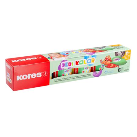 Prstové farby, KORES "Dedi Kolor", 6 rôznych farieb