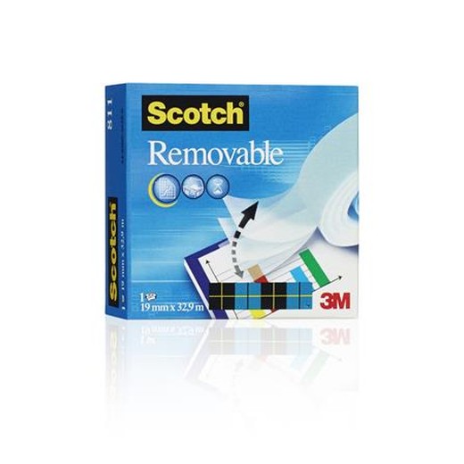 Lepiaca páska, 19 mm x 33 m, odstrániteľná, 3M SCOTCH "Removable 811"