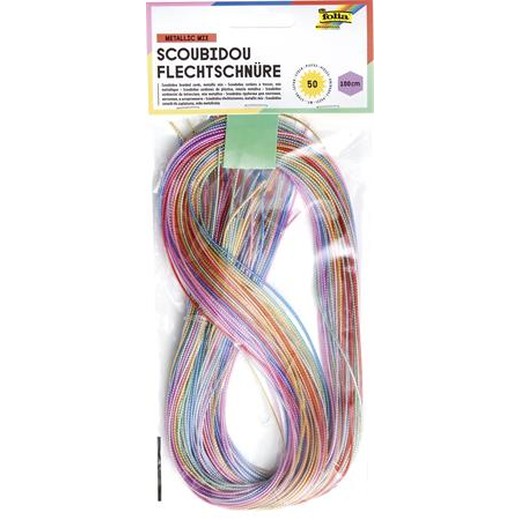 Kreatívne drôtiky, s plastovým povrchom, 100 cm, FOLIA "Metallic Mix", 50 rôznych metalických farieb