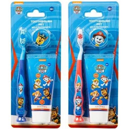 Zubná pasta a zubná kefka, sada, pre deti, 3+, "Paw Patrol", mix farieb