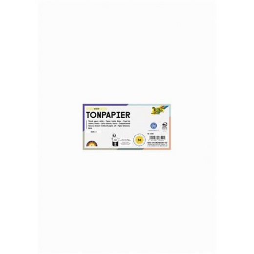 Farebný papier, A3, 130 g, 50 listov, FOLIA, biely