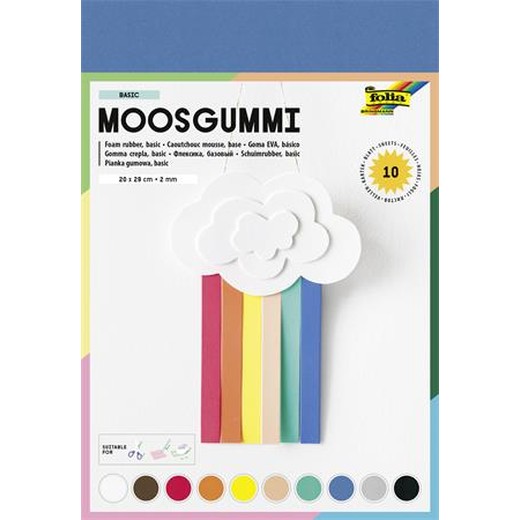 Moosguma, 20x29 cm, 10 listov, FOLIA "Basic", 10 rôznych farieb