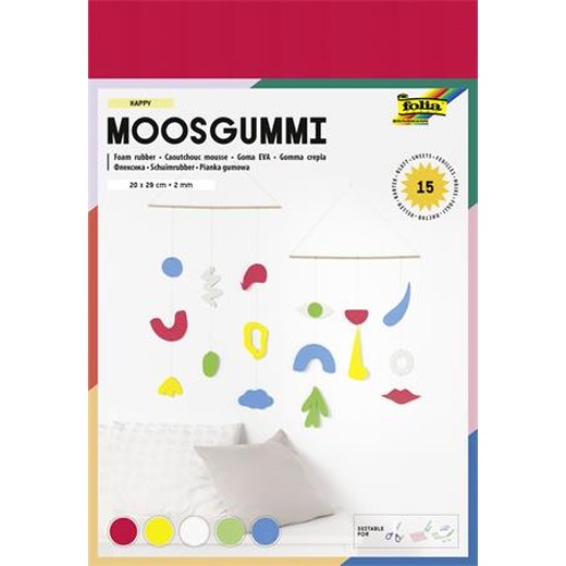 Moosguma, 20x29 cm, 15 listov, FOLIA "Happy", 5 rôznych farieb