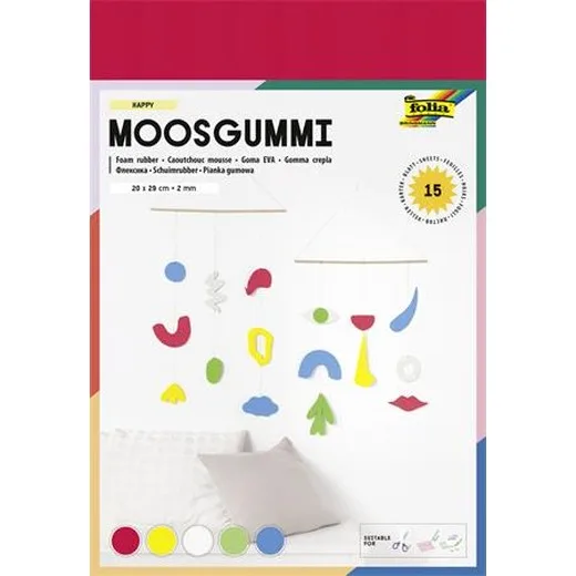Moosguma, 20x29 cm, 15 listov, FOLIA "Happy", 5 rôznych farieb