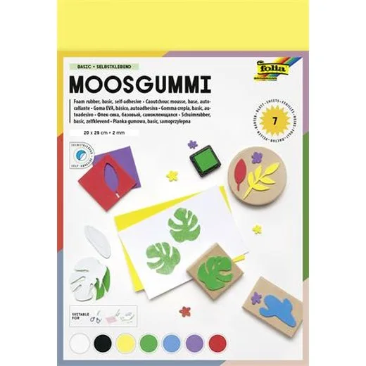 Moosguma, samolepiaca, 20x29 cm, 7 listov, FOLIA "Basic", 7 rôznych farieb