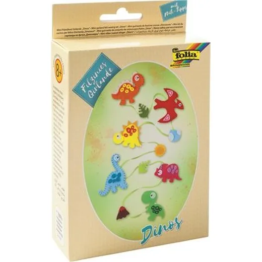 Kreatívna mini filcová tvorivá súprava, girlanda, FOLIA, dinosaurus