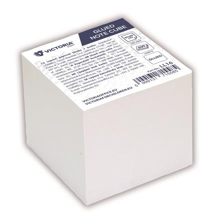 Kancelársky blok, 85x85x70 mm, lepený, VICTORIA OFFICE