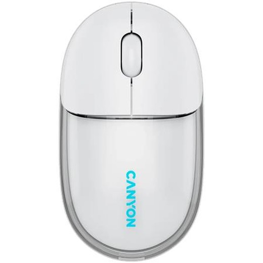 Myš, bezdrôtová, duálny režim pripojenia, optická, CANYON "OnClick 24", biela