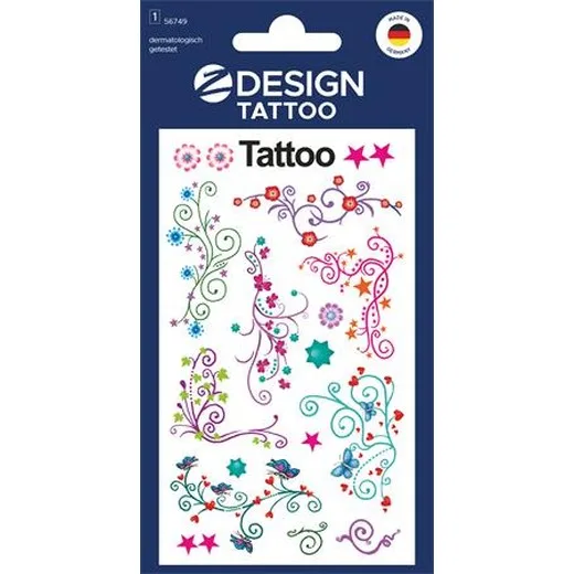 Tetovacie nálepky, 1 hárok, 76x120 mm, AVERY ZWECKFORM, "Z-Design No.56749", ornamentika