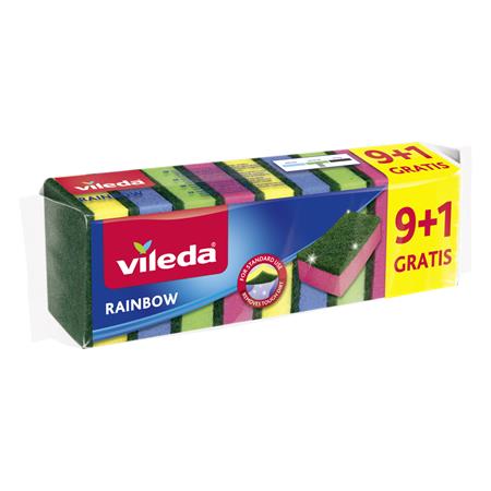 Špongia, 9+1 ks, VILEDA "Rainbow"